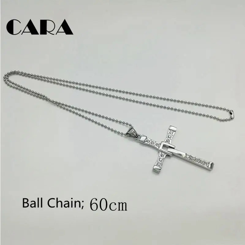 S Ball chain 60cm Новые Форсаж(Fast furious 8 в стиле «хип-хоп» ожерелье кулон крест Доминика Торетто Топ 316 из нержавеющей стали с кристальная подвеска для мужчин CAGF0128 - Окраска металла: S Ball chain 60cm