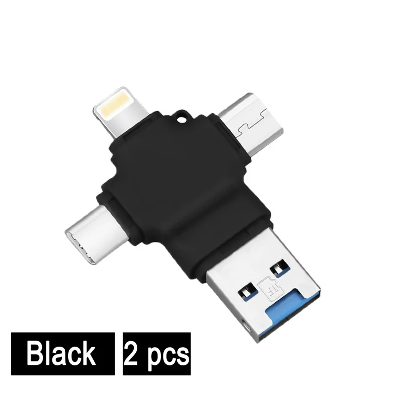 Картридер card reader кардридер 4 в 1 usb 3,0 мульти смарт-считыватель карт памяти OTG Тип c адаптер мини кардридер micro SD/TF microsd для iphone адаптер ноутбука переходник usb карт ридер кард ридер переходник - Цвет: Y23-B-2pcs
