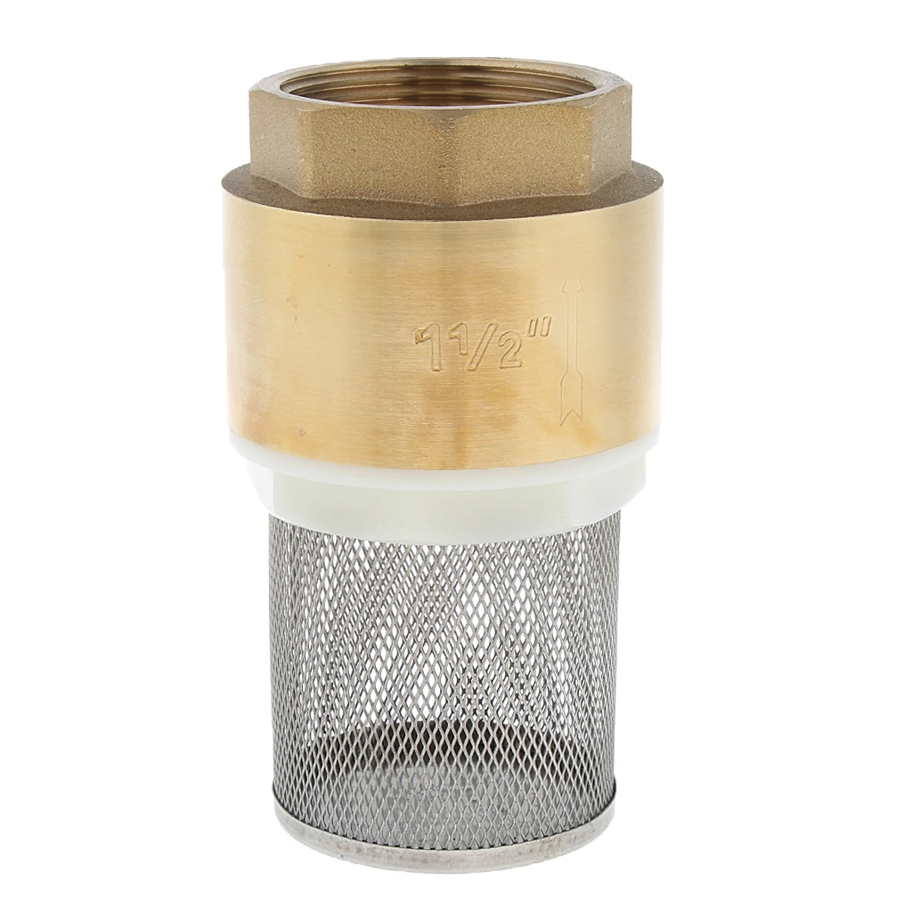 Brass Foot Valve Mesh Check Valve With Strainer Filter DN40 1-1/2 Inch, Installed at a pump or at the bottom of a pipe line
