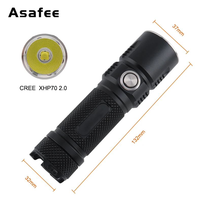  Powerful XHP 70.2 LED Tactical Flashlight USB Charging LED Flashlight Zoom 4 modes Waterproof LED F - 4000068575793