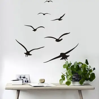 

Removable Seagull Wall Stickers Personality Graffiti PVC Animal Stickers Living Room Bedroom Creative Decoration PVC