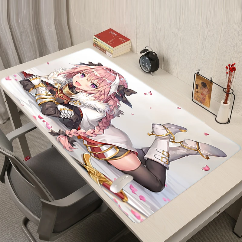 Gamer Girl Mousepad Astolfo Mouse Pad Kawaii Computer Mat Gaming Mause