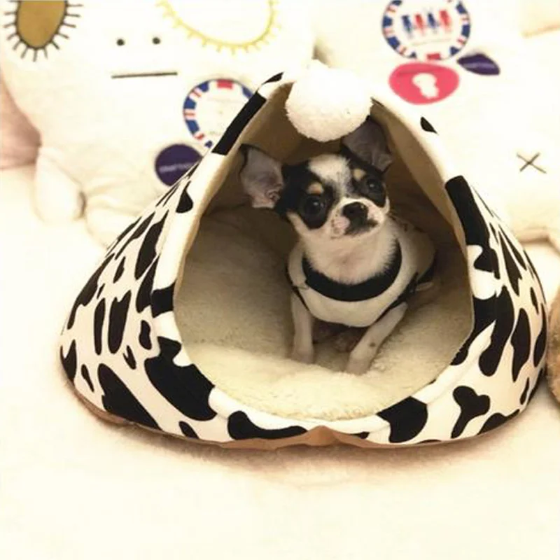 

Warm Cat Cave Winter Warm Kitten Puppy Sleeping Bed House with Cushion Tent Small Dogs Cat House Kennels Chihuahua Bed Pad