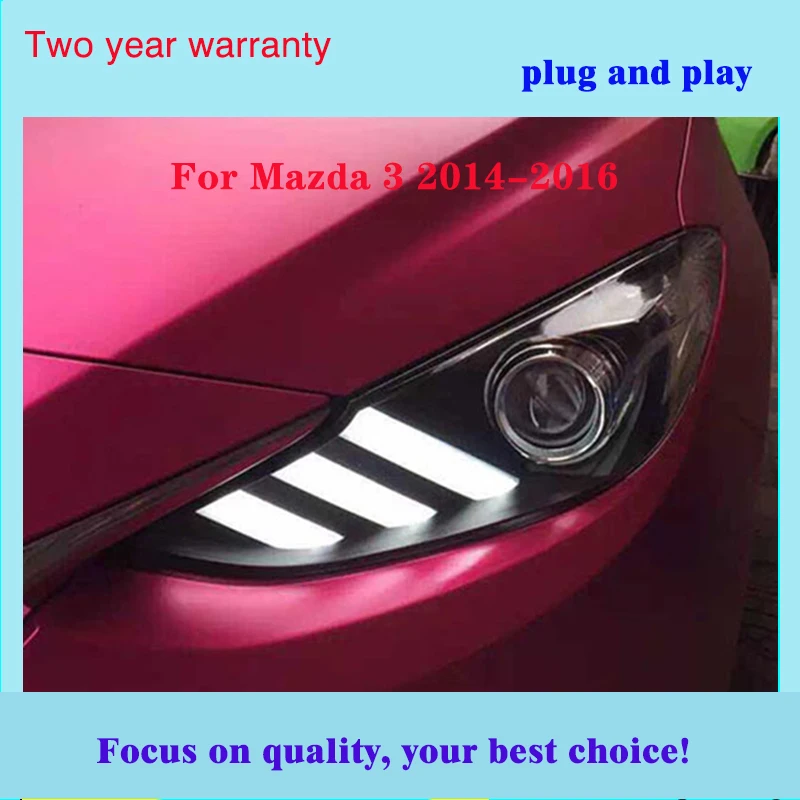 Автомобильный Стильный чехол на голову для фар для Мазда 3 Axela mazda-3- светодиодный фонарь DRL Объектив Двойной Луч Биксенон HID