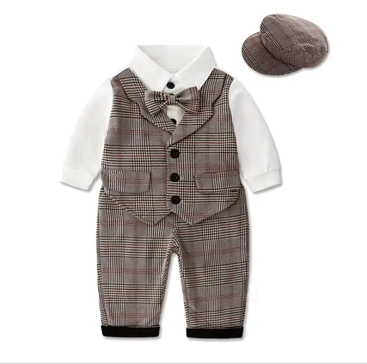 

Toddler Boys Clothing Set 2019 Spring Baby cotton plaid Children Kid Clothes Suits 5pcs birthday Party Costume 1 2 3 Year Gift