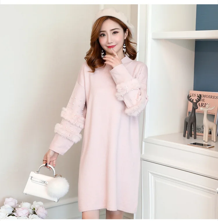 Maternity Sweaters New Long Fashion Maternity Sweater Dress Pregnancy Clothes Winter Dress Women Sweater Dress Pregnant Pullove