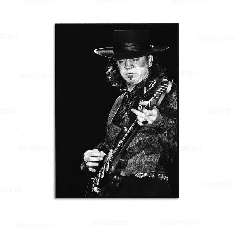 Stevie Ray Vaughan Blues Guitarist Picture Printed on Canvas