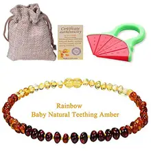 Ожерелье с прорезывателями для детей, унисекс, лимон, натуральный, сертифицированный, овальный, ювелирное изделие в Балтии, высокое качество