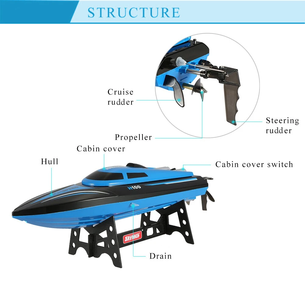 8 шт./компл. Skytech H100 Rc лодка 2,4 ГГц, минус 30 км/ч, 4CH высокое Скорость мини гоночный Скорость дистанционного Управление игрушка для детей радиоуправляемая модель корабля