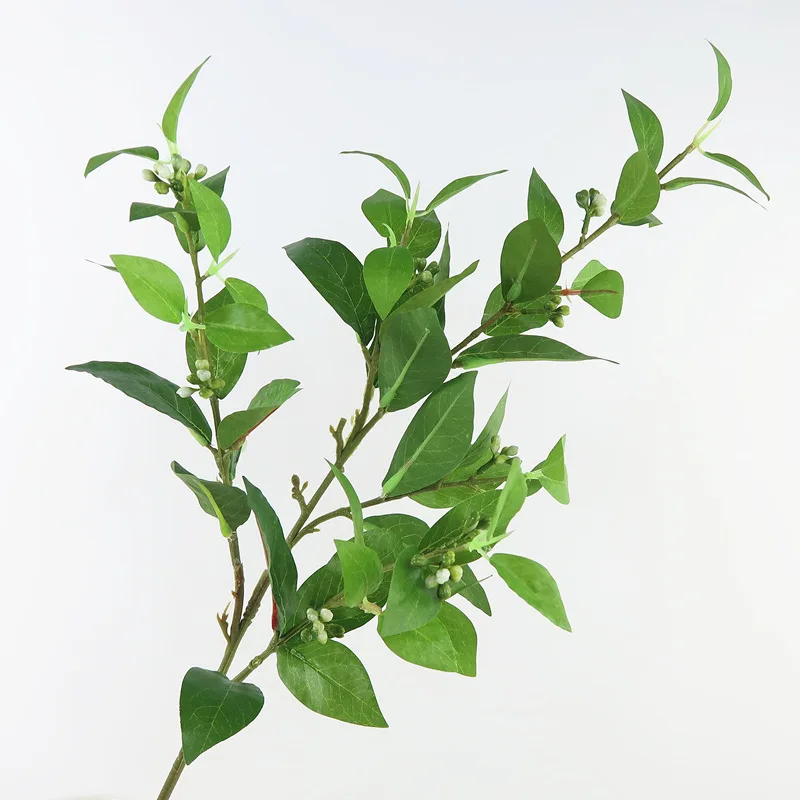

Artificial Plant Artificial Flower Auspicious Tree Green Vegetation Leaves Single Bottle Berry Silk Flower Floor Home Decoration