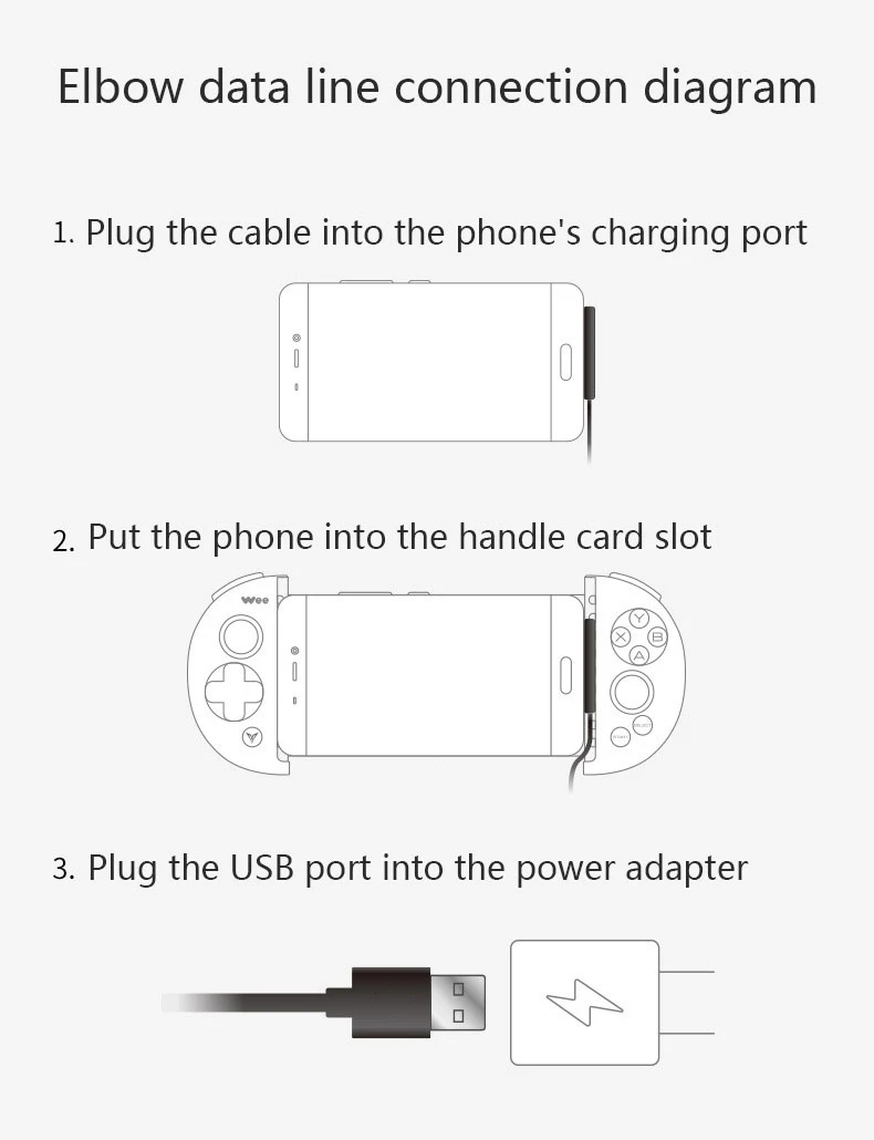 Игра Pubg телескопические ручки игровая линия зарядки локоть зарядка линия передачи данных Поддержка Android USB+ type-C/iOS lightning