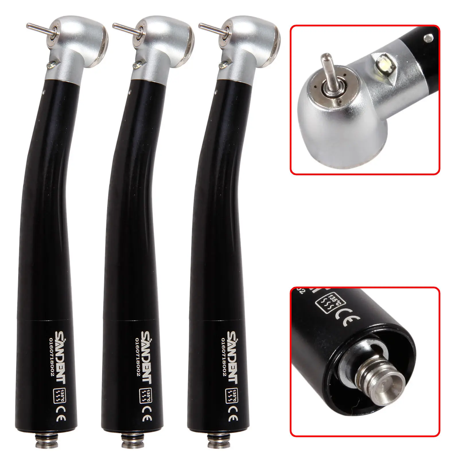 3 Pezzi Dentale Autosufficiente Potenza Led In Fibra Ottica E-Generator Ad Alta Velocità Triplo Spray Manipolo Fit Nsk 4 Fori Attacco Rapido