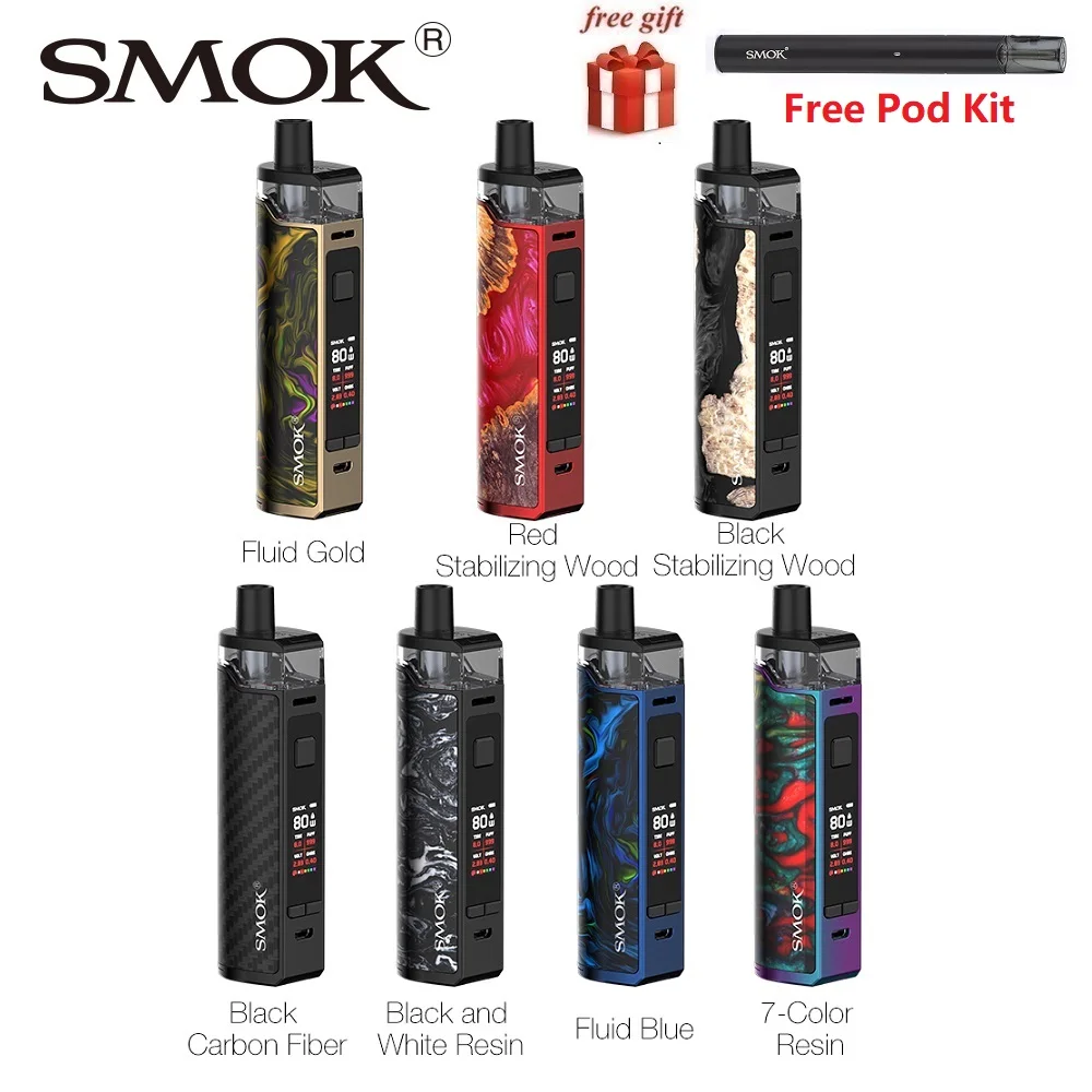 SMOK RPM80 Pro Mod Pod Комплект с 5 мл Pod мощность на 18650 батарея Макс 80 Вт Выход Pod система электронной сигареты vs SMOK RPM40/Vinci комплект