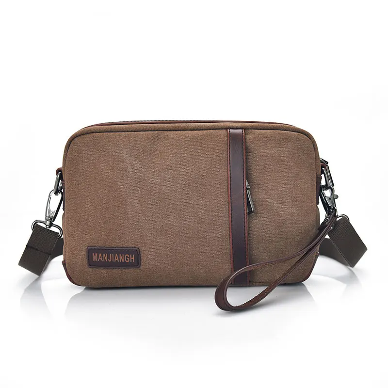

Canvas Travel Clutch Bags Men Mini Casual PU Leather Shoulder Crossbody Bag High Quality Vintage Outdoor Wallet Handbag H012