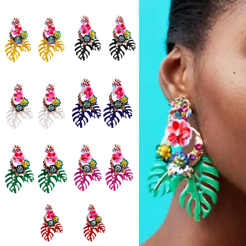 

2019 New Women Hollow tree leaves long pendant earrings fashion Jewelry Wholesale