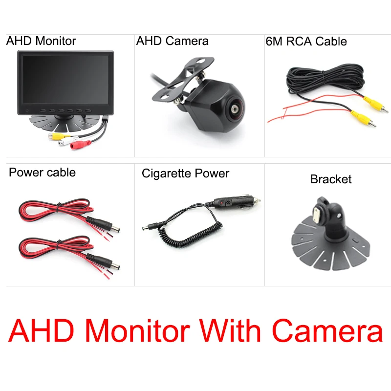 7-дюймовый HD 1024*600 ips экран AHD парковка для контроля уровня сахара в крови с аналоговая камера высокого разрешения 1280*960 P объектив «рыбий глаз» Старлайт камера заднего вида с ночным режимом видения - Цвет: Monitor with Camera