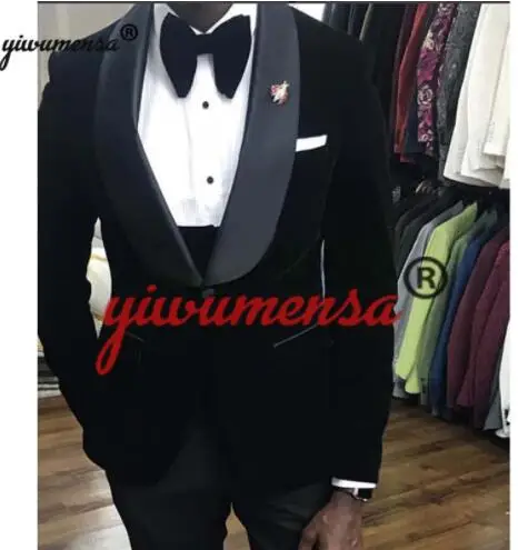 Style 14 Черные приталенные мужские свадебные костюмы, смокинги для жениха, шаль с отворотом, на заказ, золотые, белые мужские свадебные костюмы, Traje De Hombre - Цвет: Style 14