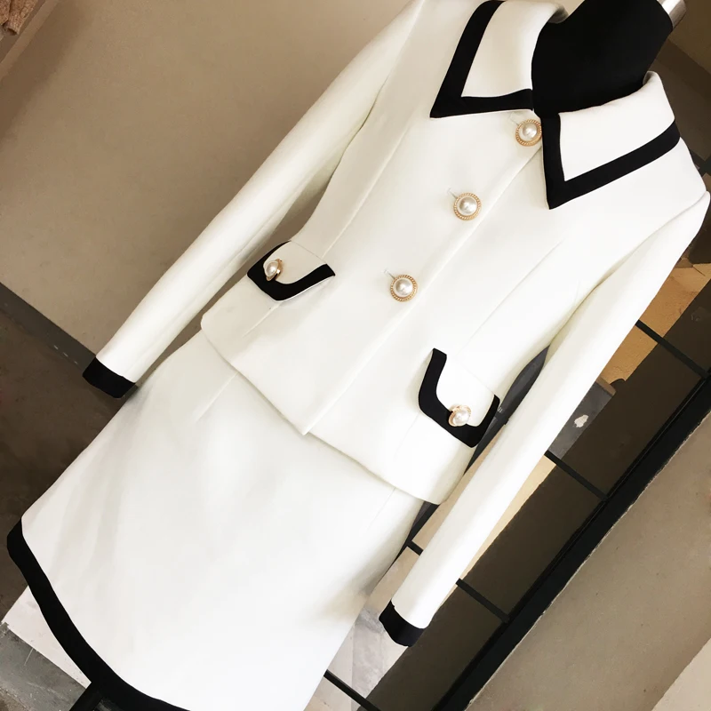 Early Spring Set Female Temperament Long Sleeve Skirt Set Nifty Two-piece Western Temperament French Minority Vintage