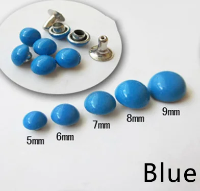 Blue Meetee, 100 шт, 5-9 мм, цветная круглая заклепка в форме гриба, пряжки для одежды, декоративные гвозди, кнопки, сделай сам, обувь, сумка, фурнитура, запчасти, аксессуары - Цвет: Blue