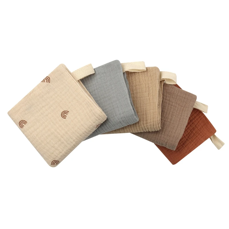 5pcs Baby Infant Towel 23x23cm Muslin Towel Handkerchiefs Four Layers Wipe 2 Layer Gauze Washcloths