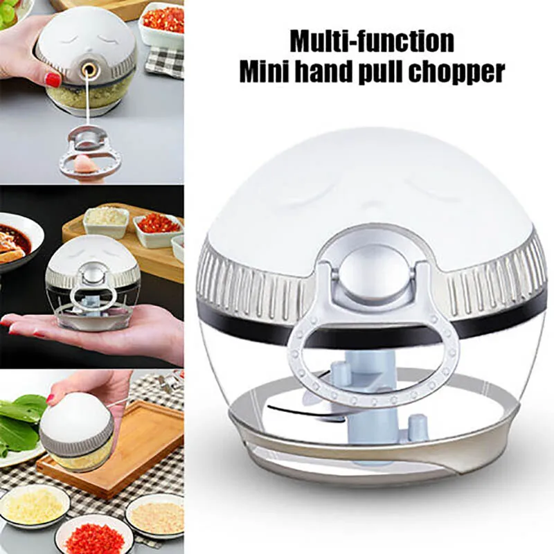 

Mini Hand Pull Vegetable Food Cutter Manual Garlic Cutter Shredder Kitchen Tool