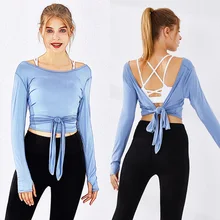 Двусторонняя женская спортивная рубашка, топ для йоги, топы для тренировок, футболка, спортивная одежда для фитнеса, спортивная майка, женская спортивная блузка