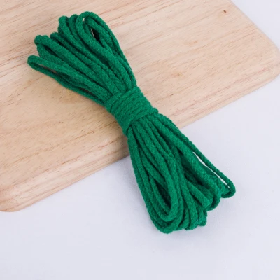 green 5 мм Diy аксессуары витой круглый хлопок шнур декоративная Веревка бежевый хлопок веревка ручной шнурок хлопок веревка 14 цветов - Цвет: green