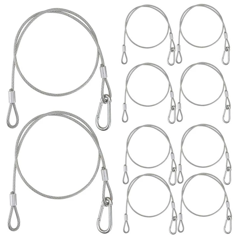 

ELEG-10PCS Stage Lighting Cable 31.5 Inch Steel Cable for Stage Lighting Par Light Moving Head Light