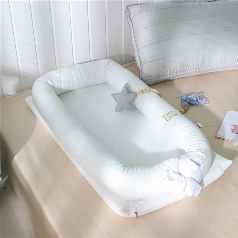 white Детская кровать Лежанка для сна новорожденный люлька Playen кроватка хлопок детская колыбель кроватка портативный удаляемый моющийся - Цвет: white
