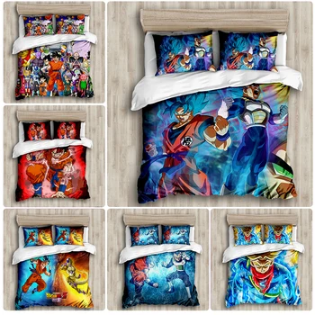 

DRAGON BALL Z 3D bed linen Son Goku Vegeta Duvet Covers Pillowcases bed set comforter bedding sets bedclothes bed linens