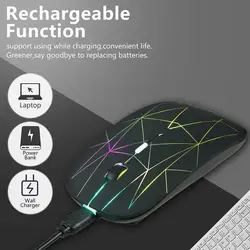 Mouse sem fio dpi ajustável gaming mouse computador rgb iluminação mouse fonte