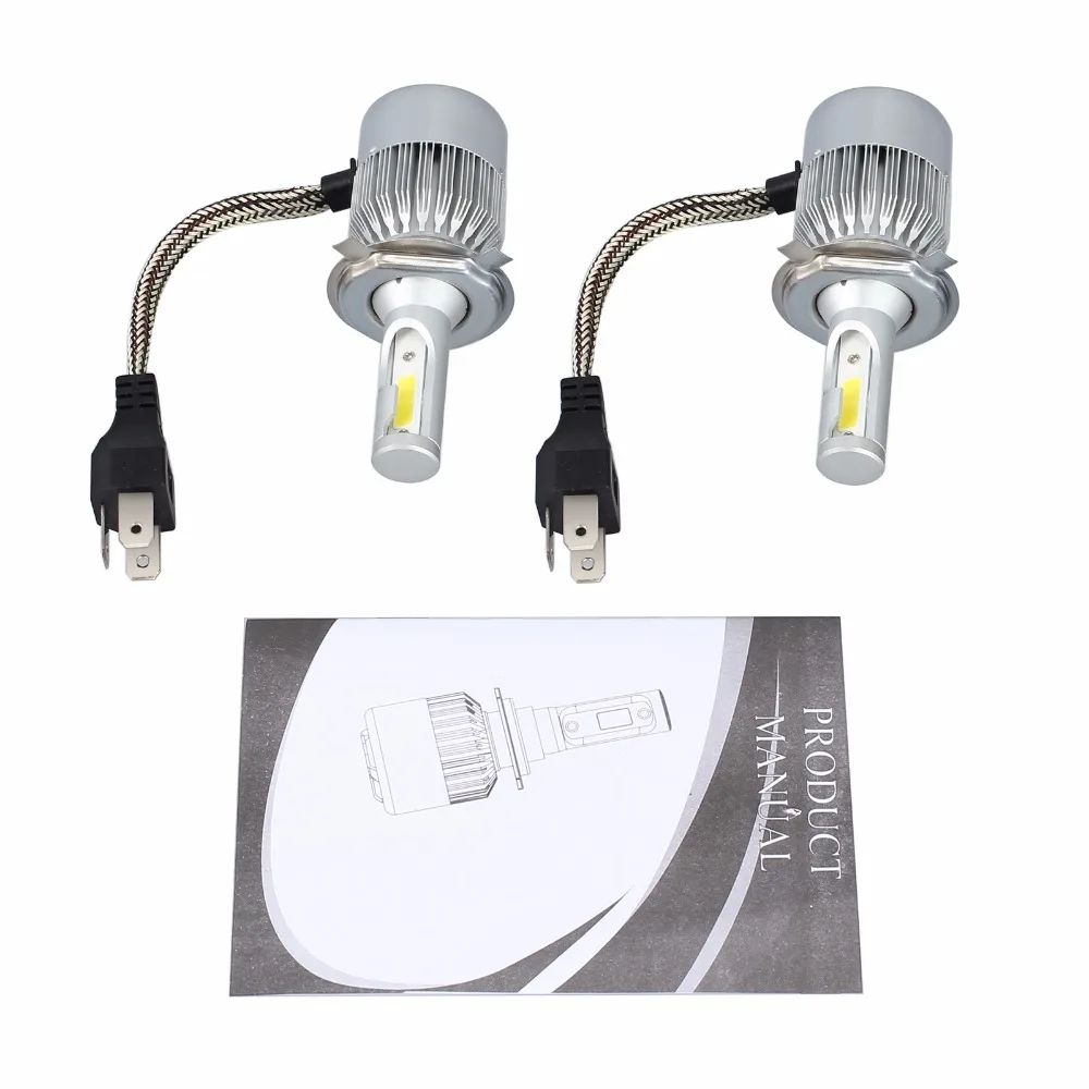 AUTOUTLET 2 шт. для постоянного тока 9-32 В для H4 72 Вт 20000LM Hi/Low светодиодный фары автомобиля грузовика супер яркий светодиодный фонарь для COB светодиодный фары