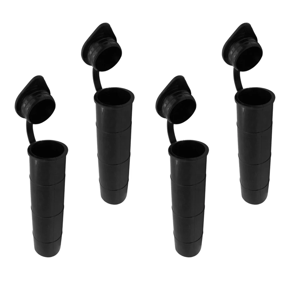MagiDeal 4Replace Rubber Tube Insert Protector+Cap for 2' Fishing Rod