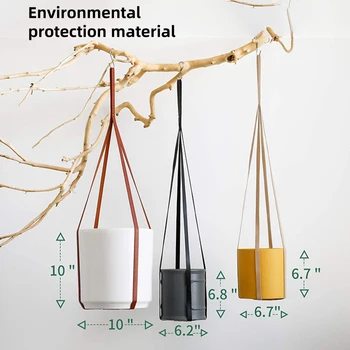 

Creative Exquisite PU Leather Vintage Flower Pot Hanger Hook Flower Pot Holder For Wall Art House Garden Balcony Decoration