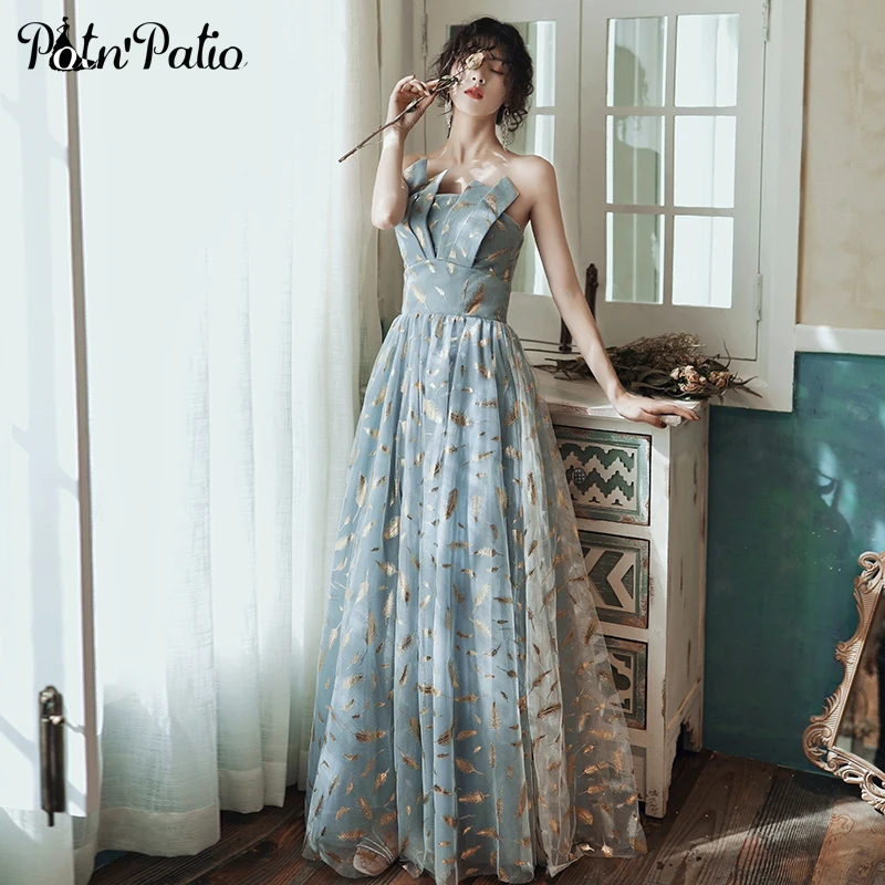 

Sexy Strapless A-line Floor-length Long Evening Dresses 2019 Women Formal Party Gowns Plus Size Special Occasion Dresses