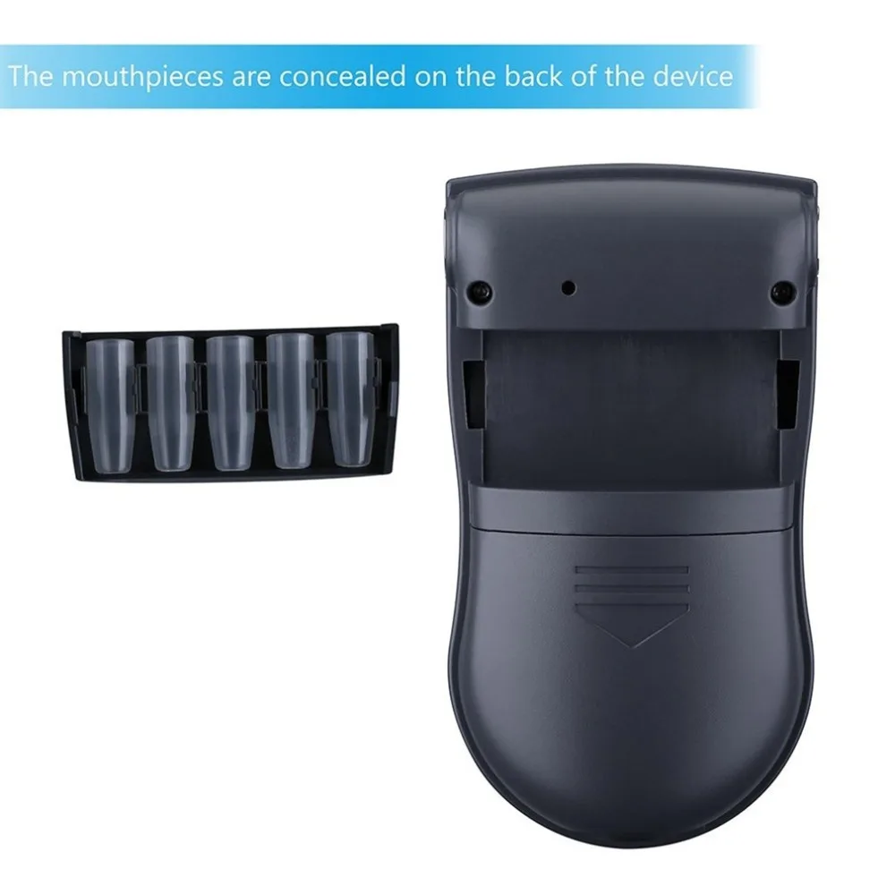 Портативный полицейский анализатор дыхания цифровой ЖК-датчик алкоголя тестер дыхания с 5 одноразовые для рта штук