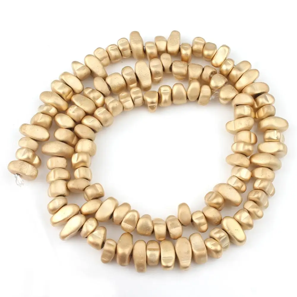 Gold Plated Hematite Gravel Spacer Beads