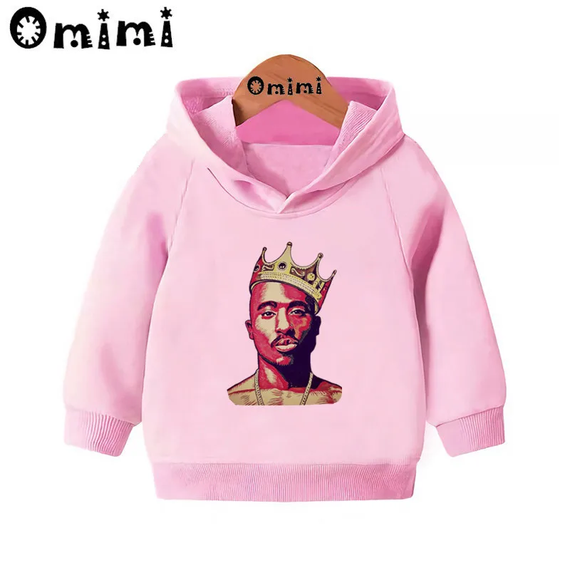 Дети Тупак 2pac Хип-хоп Swag печати крутые Свитшоты детские толстовки с капюшоном пуловер для малышей топы для девочек и мальчиков, осенняя одежда KMT287