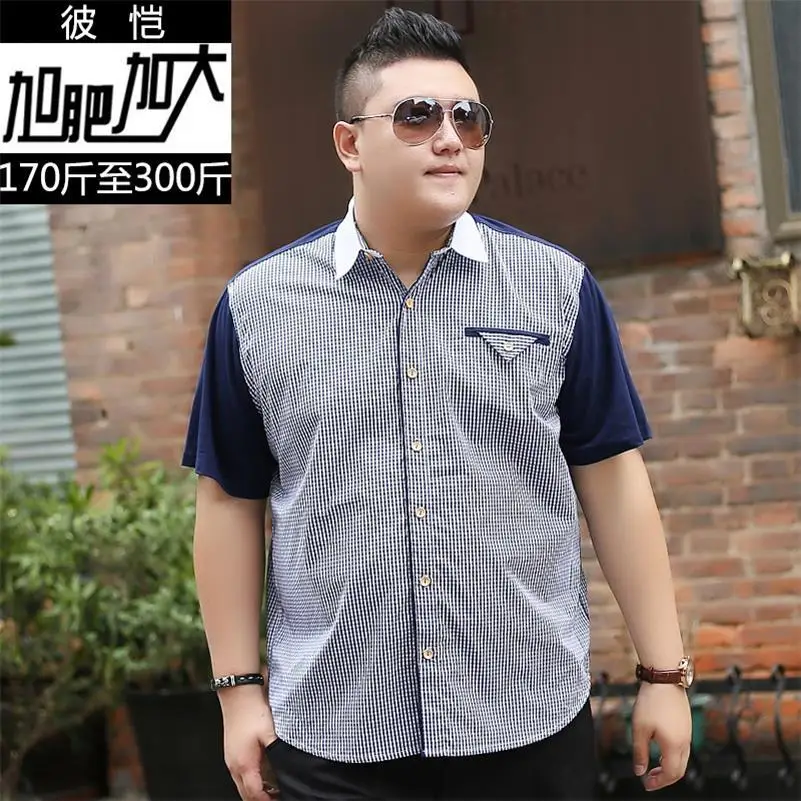10XL 8XL 6XL 5XL хлопковое мужское платье с коротким рукавом рубашки модные