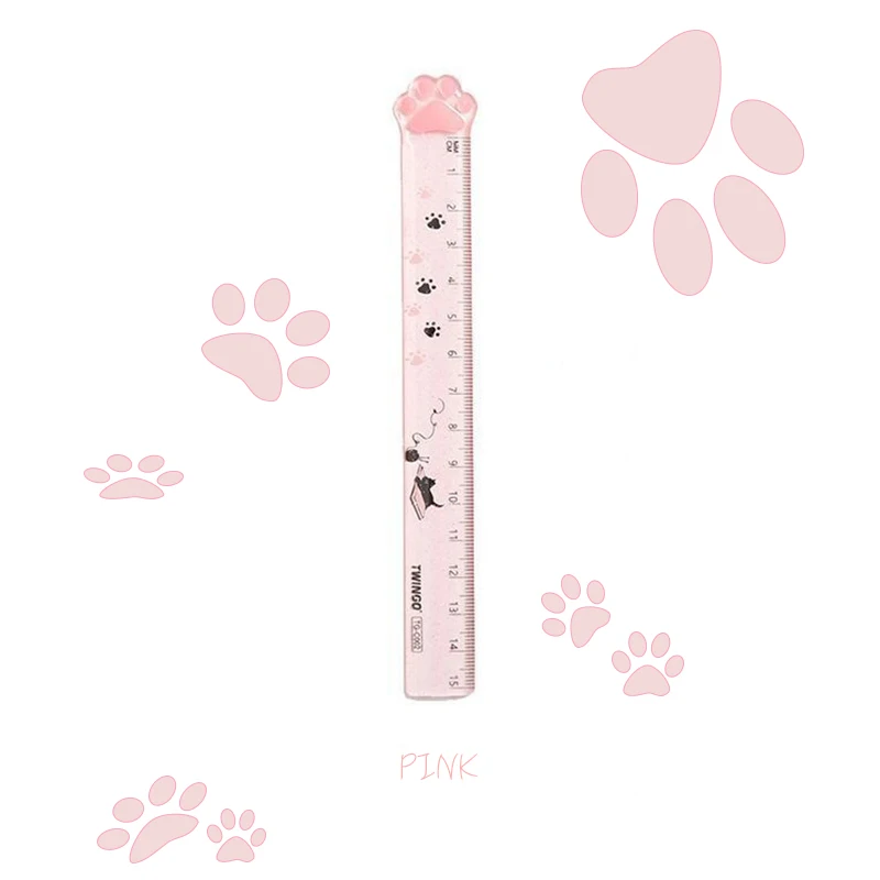 Cat Paw Plastic Straight Rulers Kawaii School Office Supplies Planner Accessories Student Prize Drawing Tools