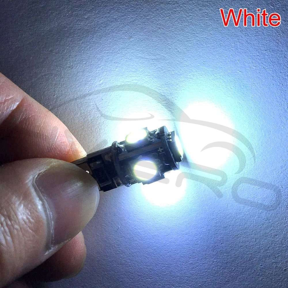 Hviero  T10 5050 White Blue Red 5Led Car Light Canbus W5w 194 Error DC 12V Bulbs Reading Lamp Door Light Signal Light Marker Led