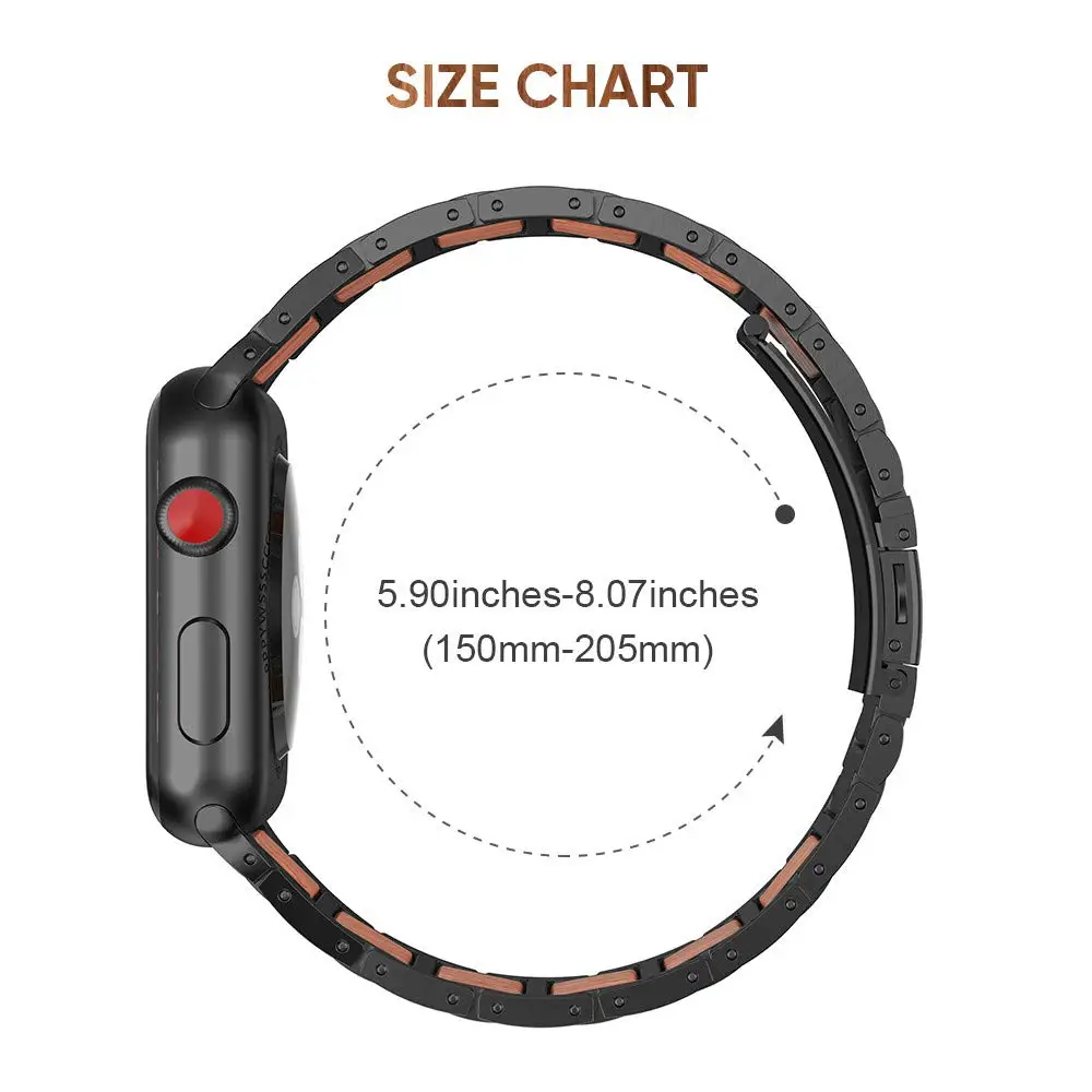 ANBEST Легкий Деревянный ремешок для Apple Watch Band 4 5 40 мм 44 Металлические Браслеты