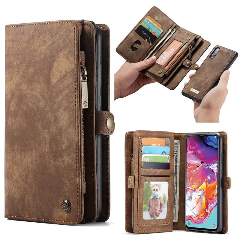 Brown 360 полный защитный чехол для samsung Galaxy A80 A90 чехол Роскошный кожаный магнитный флип чехол для samsung A80 A90 Модный чехол - Цвет: Brown