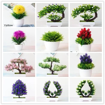 

1pc Artificial Plants Bonsai Small Tree Pot Plants Fake Flowers Potted Ornaments for Home Party Desktop Decor Hotel Garden Decor