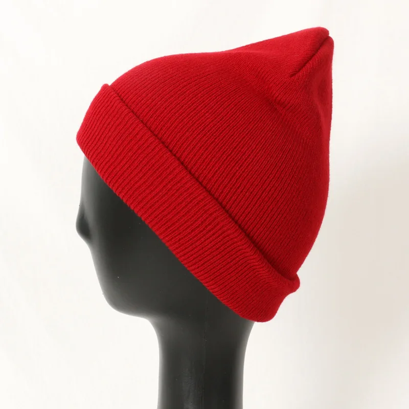 

Hat beanie Acrylic wool cap for men and women, autumn and winter knit cap can be customized cap 2