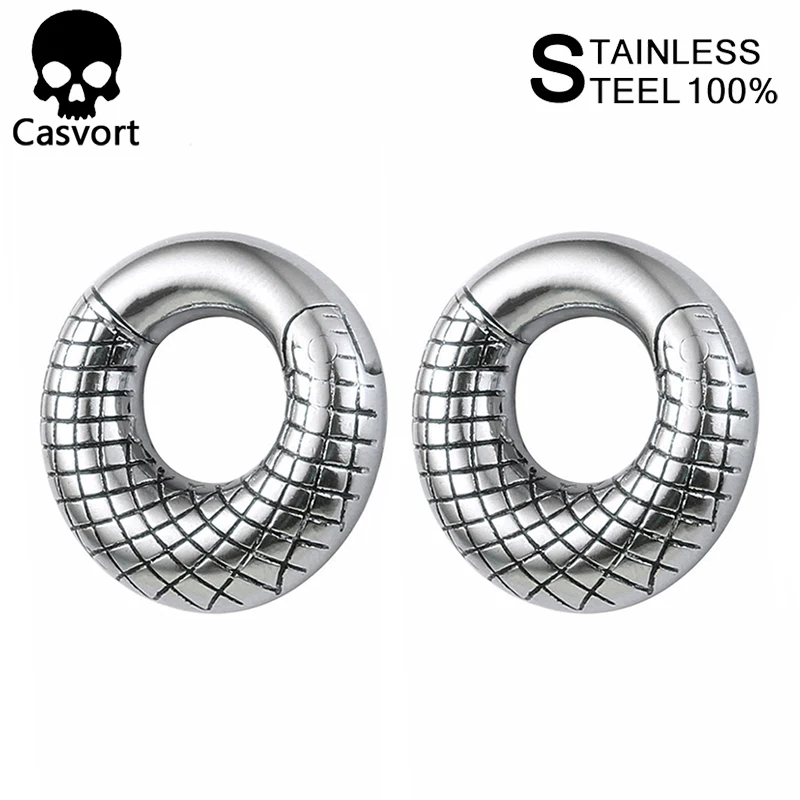 Casvort 2 шт., Новое поступление, модные серьги, тоннель, ювелирные изделия для тела, пирсинг, ушные измерительные приборы, расширитель, пара, распродажа - Окраска металла: silver