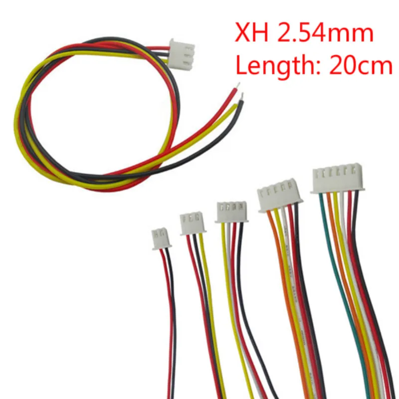 100/50/10 шт./лот 26AWG JST XH2.54 2/3/4/5/6/7/8/9/10P 12 штепселный разъем XH 2,54 шаг 2,54 мм разъем с жильный кабель 20 см Длина