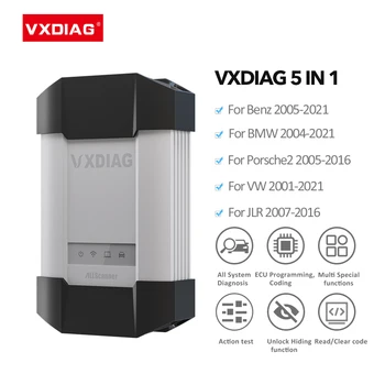 New VXDIAG 5 IN 1 For Porsche 2 OBD2 Code Scanner automotivo for Mercedes Benz C6 Car Diagnostic tool for BMW for JLR SDD For VW 1