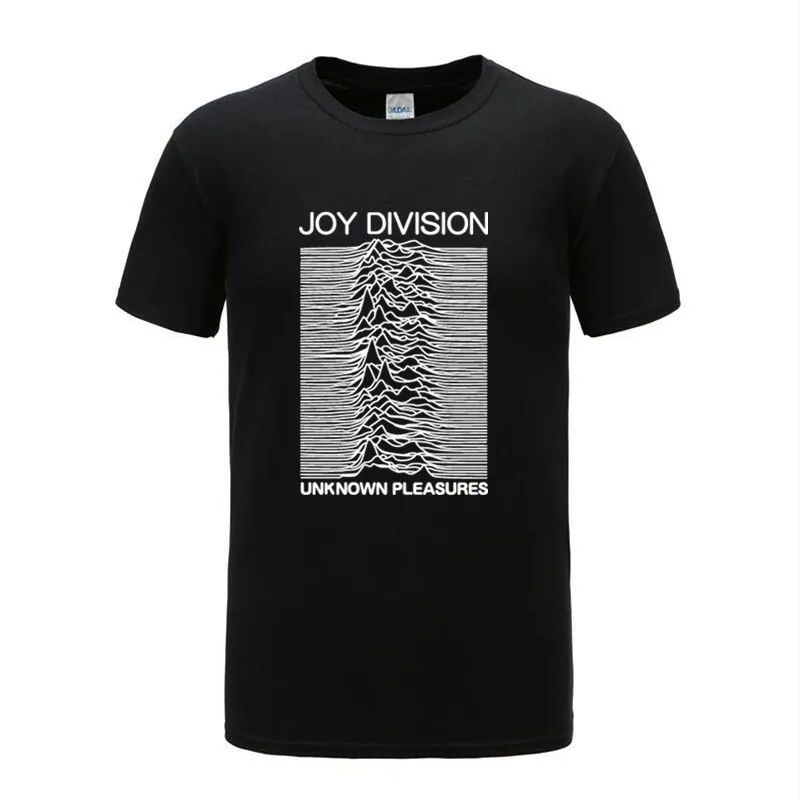 Мужские повседневные футболки с принтом Joy Division черные летние хлопковые коротким