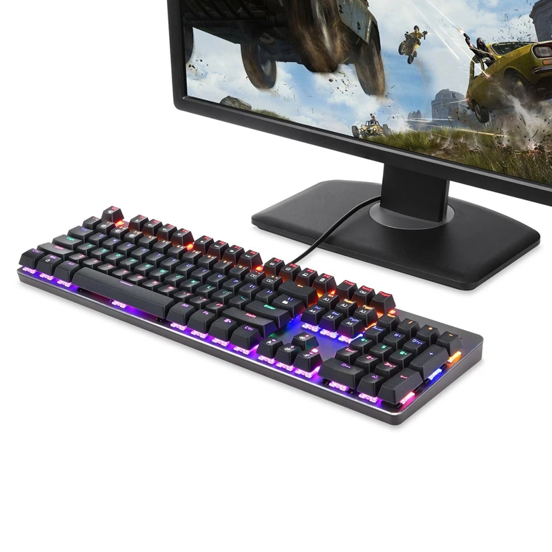 K73 USB механическая клавиатура 104 клавиш синий переключатель игровые клавиатуры для планшетного компьютера